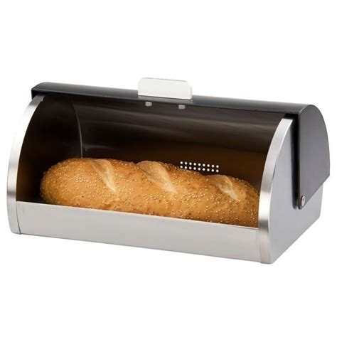 home basics stainless steel bread box black|stainless steel countertop bread box.